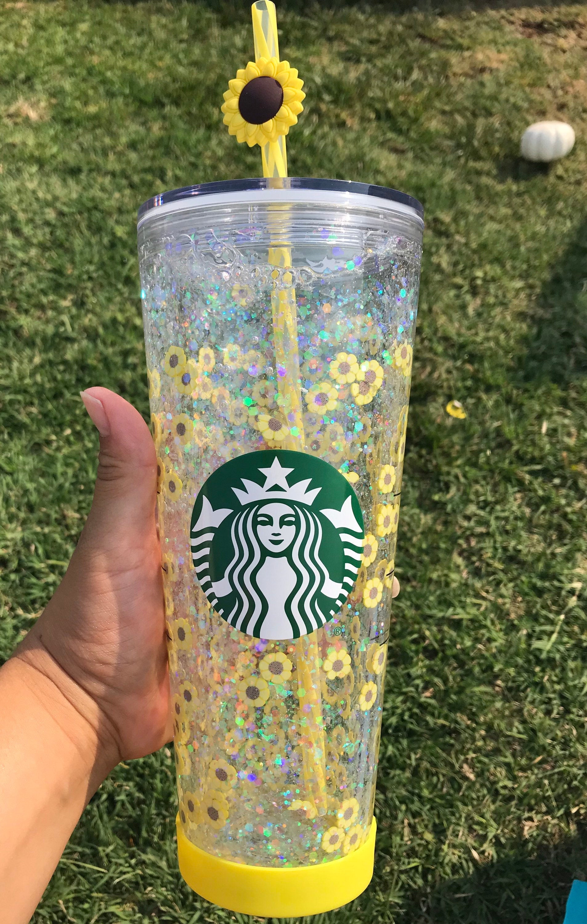Sunflower Stitch Inspired Starbucks Cup Disney Starbucks Cup Sunflower Starbucks  Cup 