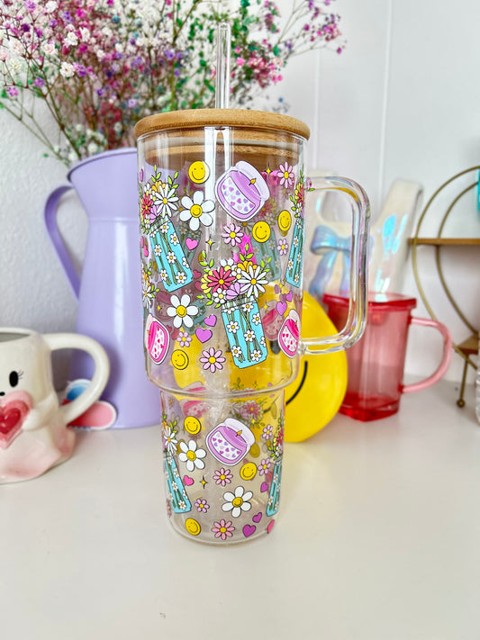CUTE FLOWERS GLASS 40oz