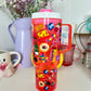 MEX SNACKS  CLEAR PLASTIC PINK 40oz