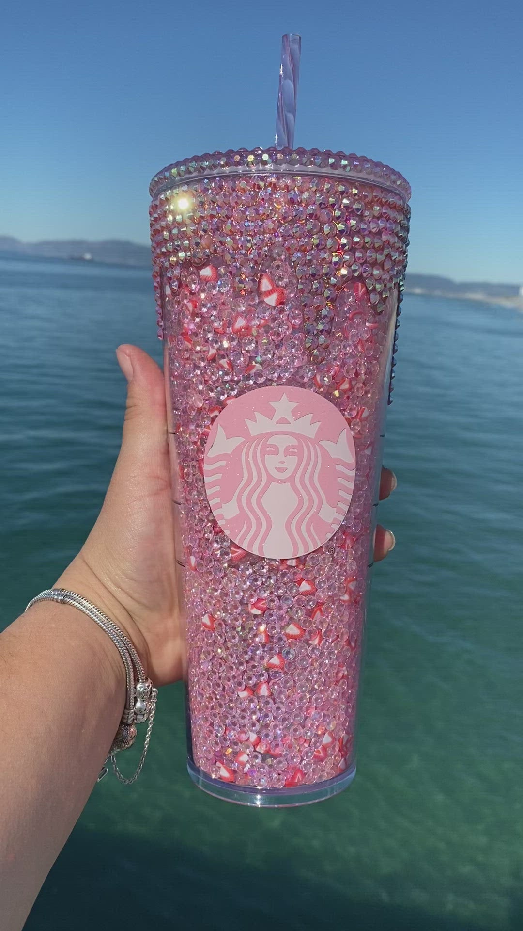 Dazzle Pink Drink inspired tumbler 24 onz pink drink Starbucks cup – Lolas  Chimuelos Designs