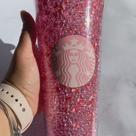 Dazzle Pink Drink inspired tumbler 24 onz pink drink Starbucks cup