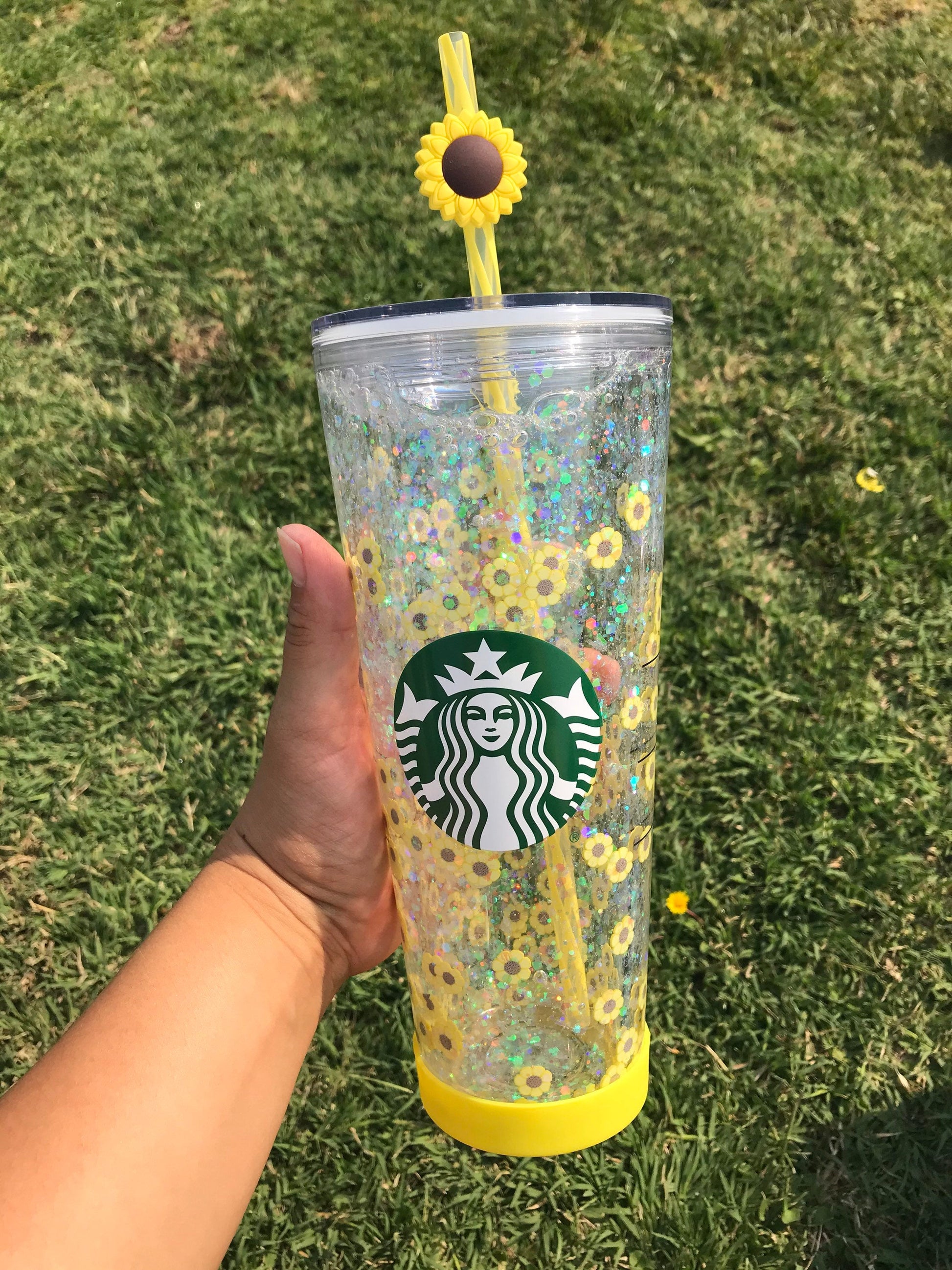 Social Butterfly 24 Oz Starbucks Cup With Lid and Straw, Butterfly
