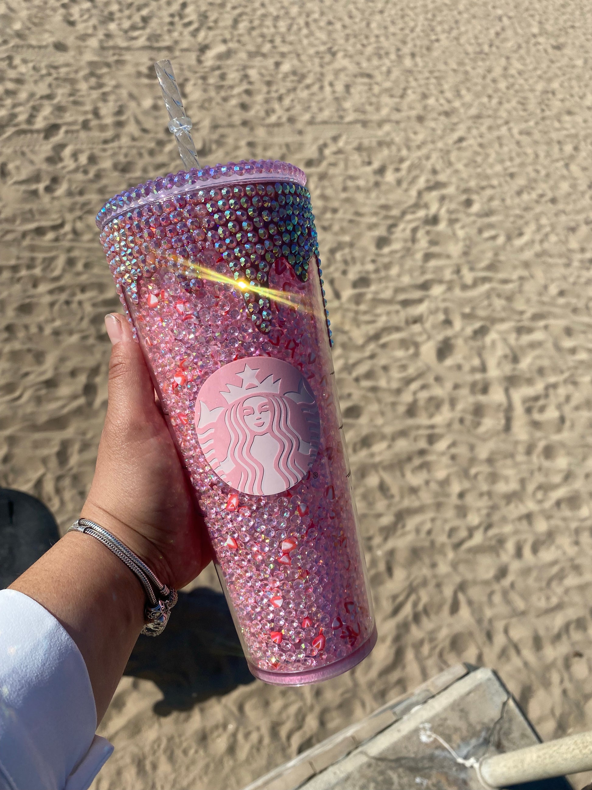 Dazzle Pink Drink inspired tumbler 24 onz pink drink Starbucks cup – Lolas  Chimuelos Designs